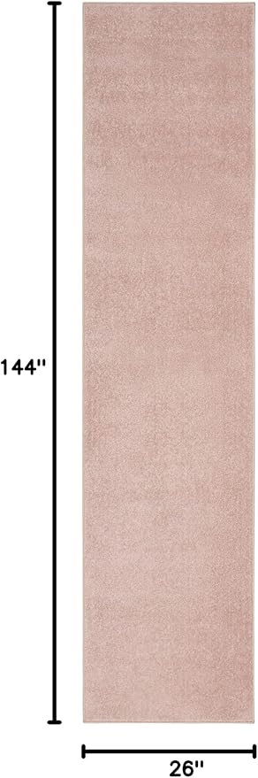 Nourison Essentials Indoor/Outdoor Pink 2'2" x 12' Area Rug, Easy Cleaning, Non Shedding, Bed Room, Living Room, Dining Room, Backyard, Deck, Patio (2x12)