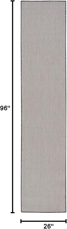 Nourison Courtyard 8' Runner Ivory Charcoal Fabric Modern Area Rug (8' Runner)