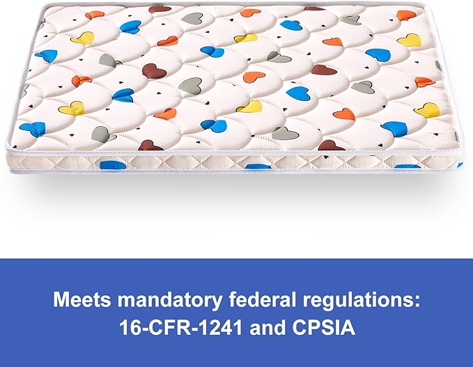 Pack and Play Mattress - 38" x 26"- Premium Cotton Fabric Playpen Mattresses, Safety Reinforced Play Yard Mattress - Fits for Graco & Baby Trend & Pamo Babe Playard, Firm Support and Comfort Foam