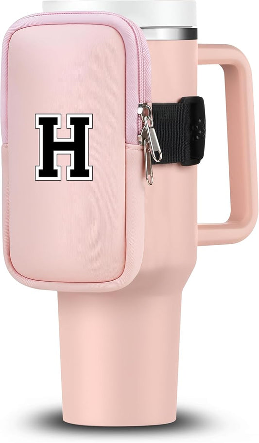 Mini Water Bottle Pouch for Stanley-Tumbler pouch with Zipper Pocket, Stanley pouch, Insulated Mug pouch, Tumbler carry holder pouch, Travel mug pouch | Waterproof