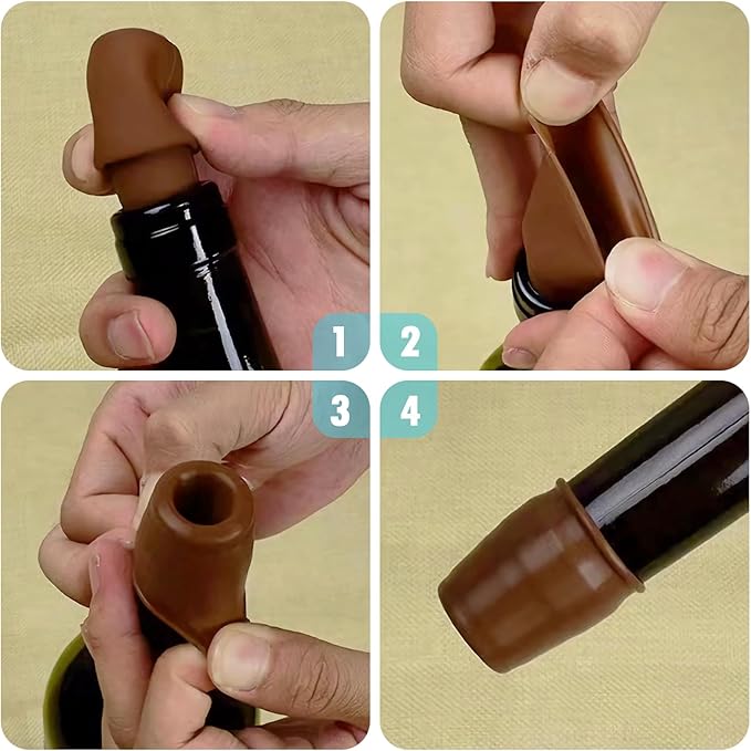 Reusable Wine Bottle Stopper, 8pcs Sparkling Wine Stoppers for Wine Bottles Silicone Wine Bottle Caps, Reusable and Unbreakable Sealer Covers for Keeping Wine Champagne Fresh
