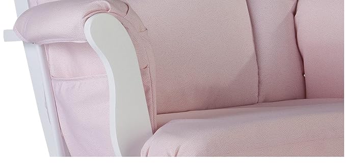 Storkcraft Tuscany Custom Glider and Ottoman with Free Lumbar Pillow (White/Slate Gray Swirl) - Cleanable Upholstered Comfort Rocking Nursery Chair with Ottoman