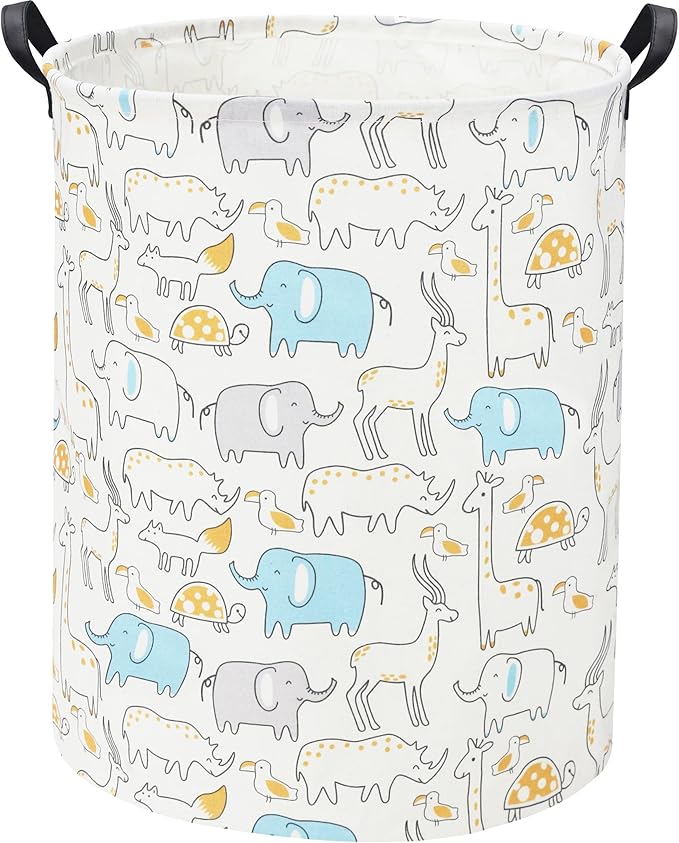 Animal Baby Laundry Basket Baby Hamper Kids Toy Storage Bin for Boys Room Decor Baby Nursery Hamper Gift Baskets for Bedroom Bathroom(Animal)