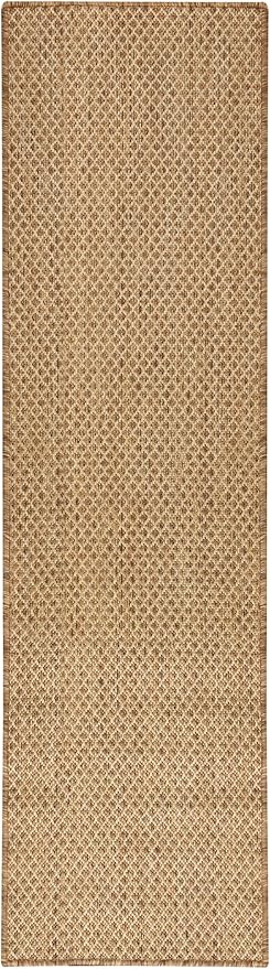 Nourison Courtyard Jute 2' x 6' Area Rug - Easy Clean, Non Shedding, Bed Room, Living Room, Dining Room, Kitchen (6' Runner)