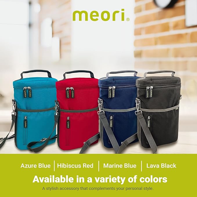meori 2-Bottle Insulated Wine Tote | Marine Blue Solid