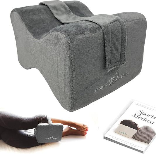 Doctor Developed Knee Pillow for Side Sleepers - Memory Foam Leg Side Sleeper Pillow, Sciatica Pain & Back Pain Relief - Leg Pillow with Strap to Support Spine Alignment - Orthopedic Hip Pillow