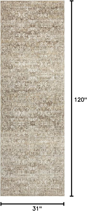 Loloi Amber Lewis Honora Collection HON-04 Bark/Dove 2'-7" x 10'-0" Runner Rug