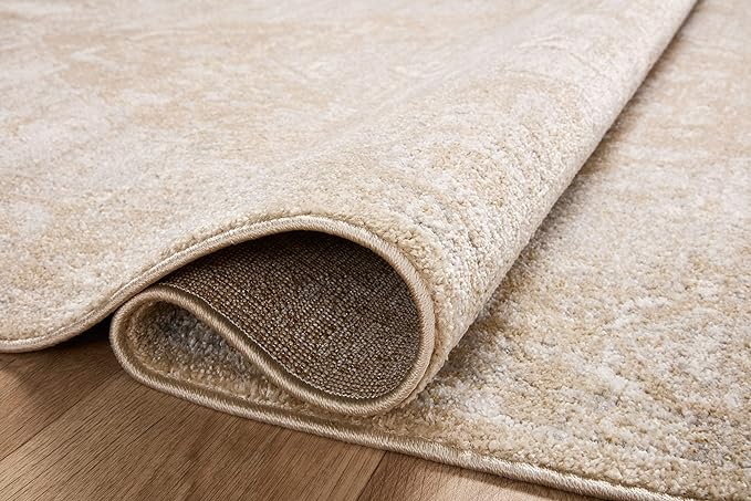 Loloi II Odette Collection ODT-05 Beige/Silver 5'-3" x 5'-3" Round Accent Rug