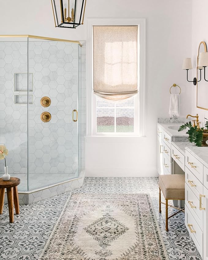 Loloi II Teagan Collection TEA-02 Oatmeal/Ivory 2'-8" x 4', .25" Thick, Accent Rug, Soft, Durable, Neutral, Woven, Low Pile, Non-Shedding, Easy Clean, Living Room Rug