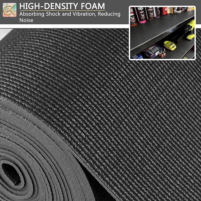 Foam Toolbox Liner Shelf Liner, Thickened Durable Pad Tool Box Mat for Protecting Your Tools, Work Surfaces, Garage, Chest -Black 3mm Thickness, 18 inch*24 ft