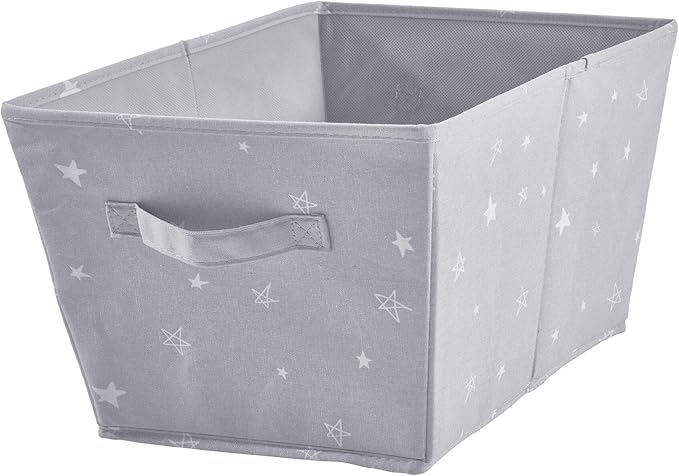 iDesign Star Fabric Storage Bin, Angled Medium Basket Container with Dual Side Handles for Closet, Bedroom, Toys, Nursery - Gray