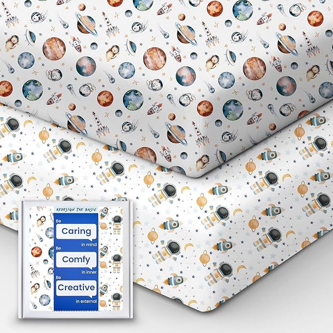 Premium Fitted Baby Boy Crib Sheets for Standard Crib Mattress - Ultra-Soft Jersey Knit Crib Mattress Sheet, Safe and Snug, Durable, Stylish Crib Sheet, 28''x52''x9'' Extra Deep Pocket