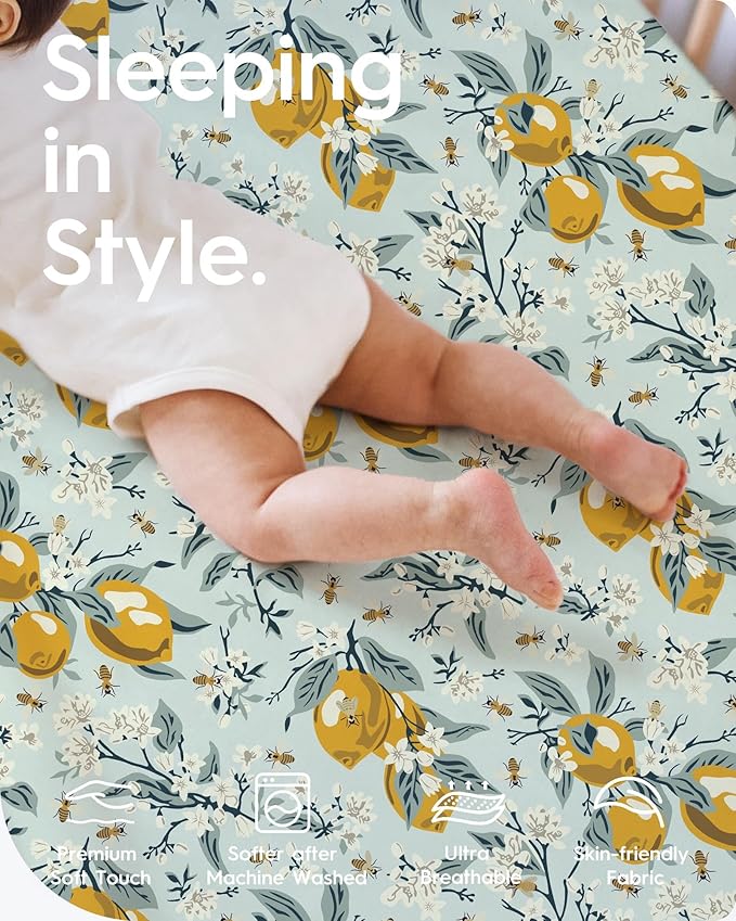 Premium Fitted Baby Boy Crib Sheets for Standard Crib Mattress - Ultra-Soft Jersey Knit Crib Mattress Sheet, Safe and Snug, Durable, Stylish Crib Sheet, 28''x52''x9'' Extra Deep Pocket