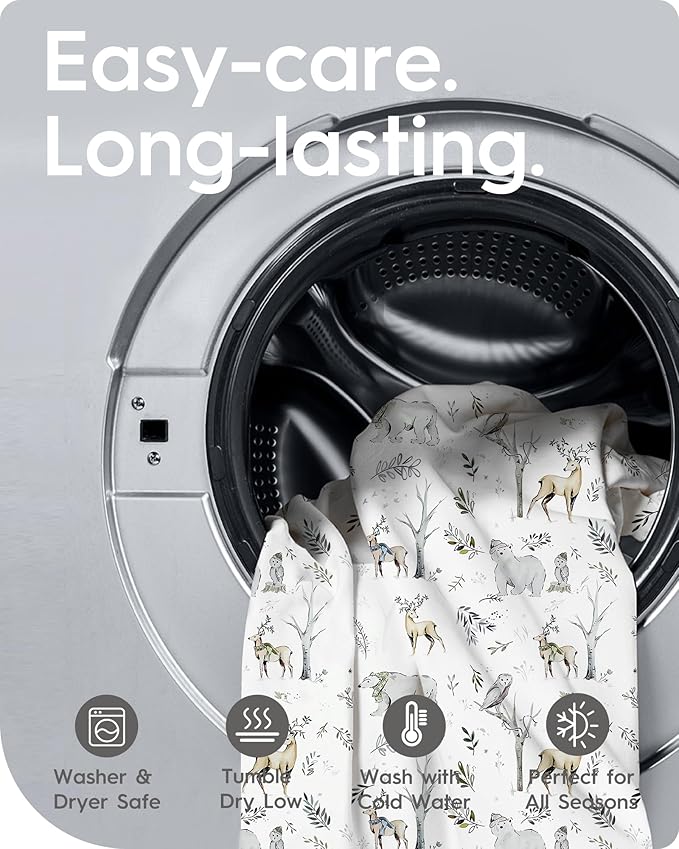 Pack N Play Sheets Fitted, TotBasic Ultra Soft Woodland Mini Crib Sheets, Premium Jersey Knit Pack and Play Sheets, Stretchy Neutral Play Yard Sheets for Graco Pack and Play, 2 Pack (Deer&Rabbit)