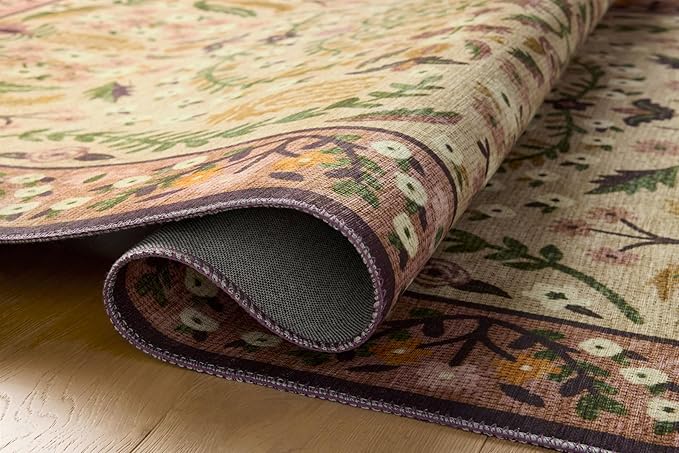 Loloi Rifle Paper Co. Canopy Collection CNP-03 Aubergine 3'-9" x 3'-9" Round Accent Rug