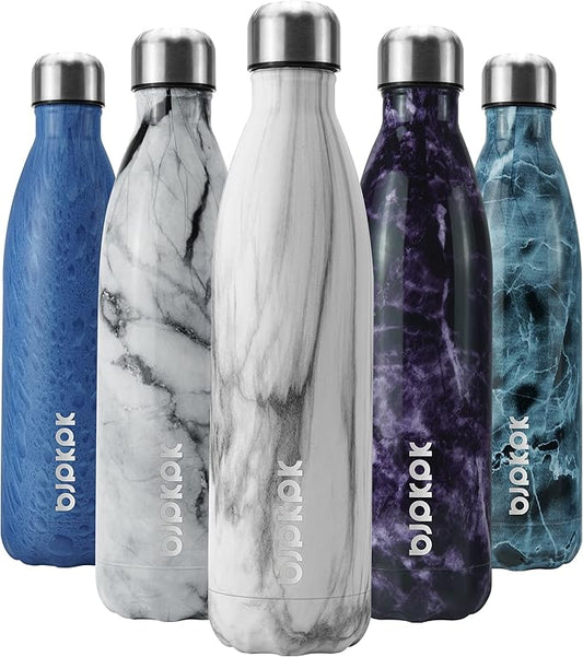 BJPKPK Stainless Steel Water Bottles -25oz/750ml -Insulated Water bottles,Sports water bottles Keep cold for 24 Hours and hot for 12 Hours,BPA Free water bottles,White Birch