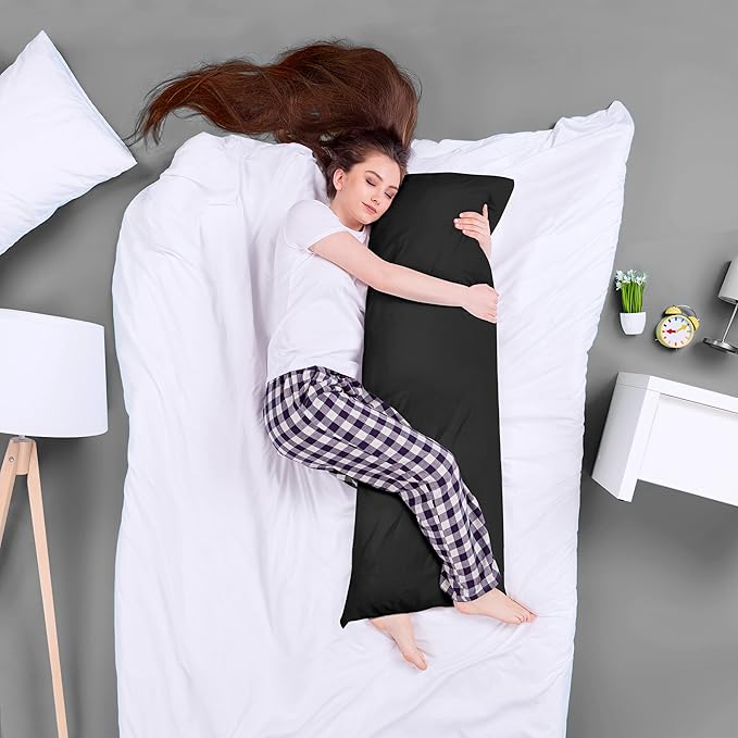 Utopia Bedding Full Body Pillow for Adults (Black, 20 x 54 Inch), Long Pillow for Sleeping, Large Pillow Insert for Side Sleepers