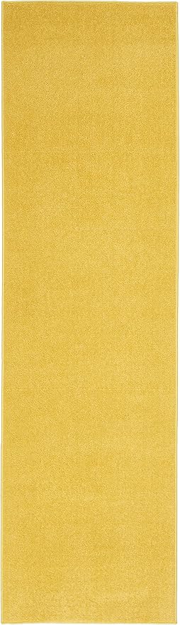 Nourison Essentials Indoor/Outdoor Yellow 2'2" x 7'6" Area Rug, Easy Cleaning, Non Shedding, Bed Room, Living Room, Dining Room, Backyard, Deck, Patio (2x8)