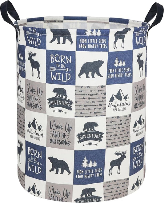 Kids Laundry Hamper, Animal Laundry Basket Collapsible Nordic Style Storage Baskets for Home Decor,Office,Toy Organizer,(Bear)