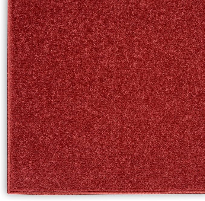 Nourison Essentials 120x168 Rectangle Contemporary Fabric Area Rug in Brick Red