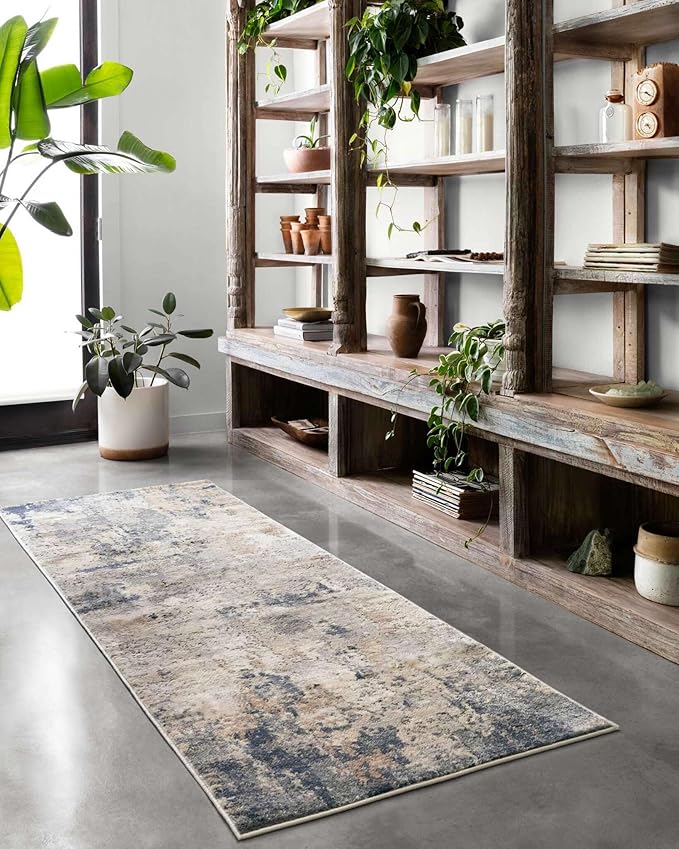 Loloi II Teagan Collection TEA-06 Sand/Mist 2'-8" x 4', .25" Thick, Accent Rug, Soft, Durable, Neutral, Woven, Low Pile, Non-Shedding, Easy Clean, Living Room Rug
