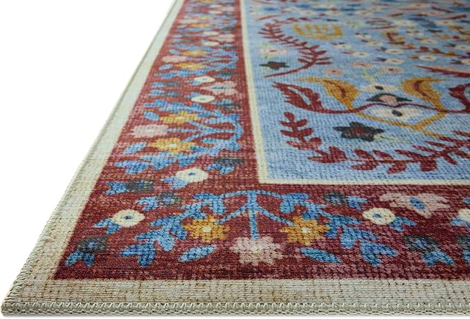 Loloi Rifle Paper Co. Canopy Collection CNP-03 Red/Blue 3'-9" x 5'-9" Accent Rug