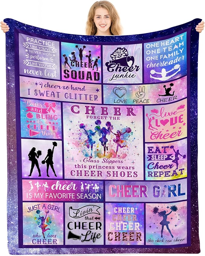 Cheerleader Gifts Blanket, Cheerleading Gifts for Girls, Cheer Coach Gift, Cheer Gifts for Cheerleaders, Cheer Blankets for Girls, Cheerleading Gift Ideas 50"x60"