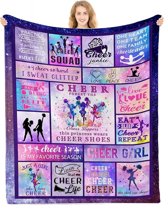 Cheerleader Gifts Blanket, Cheerleading Gifts for Girls, Cheer Coach Gift, Cheer Gifts for Cheerleaders, Cheer Blankets for Girls, Cheerleading Gift Ideas 50"x60"