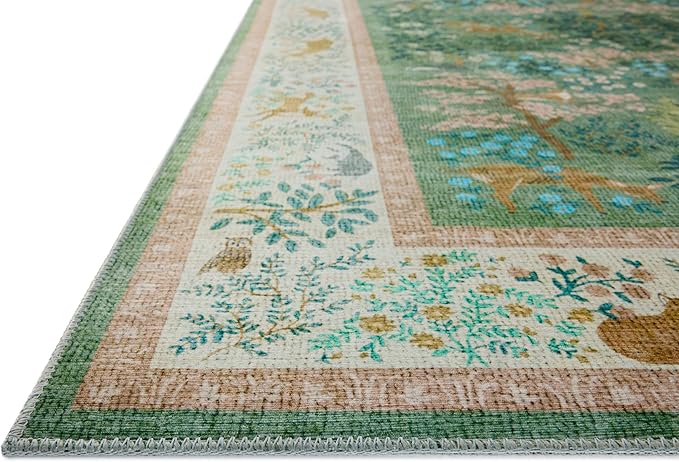 Loloi Rifle Paper Co. Canopy Collection CNP-02 Sage/Blush 5'-0" x 7'-6" Area Rug