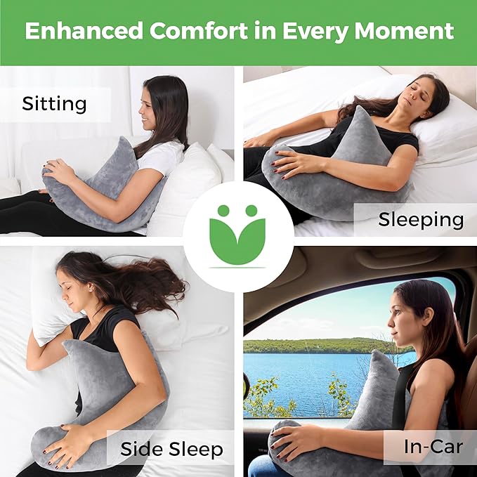 Rotator Cuff Pillow – Soft and Comfortable Shoulder Pillow for Shoulder Surgery – Ergonomic Uniquely Shaped Shoulder Pain Relief Support – Double Zipper Cover – Machine Washable