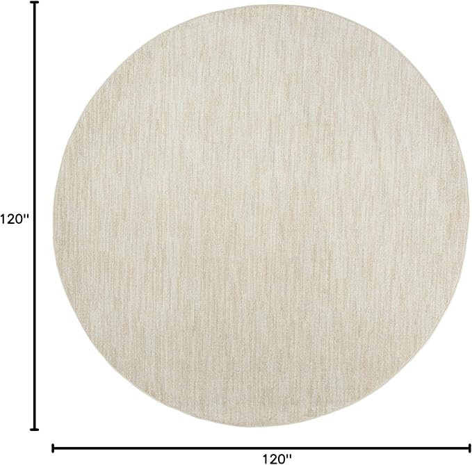 Nourison Essentials 120" x Round Outdoor Indoor/Outdoor Rug in Ivory Beige
