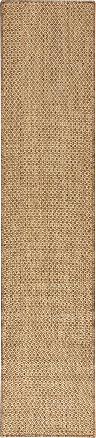 Nourison Courtyard Jute 2'2" x 8' Area Rug - Easy Clean, Non Shedding, Bed Room, Living Room, Dining Room, Kitchen (8' Runner)