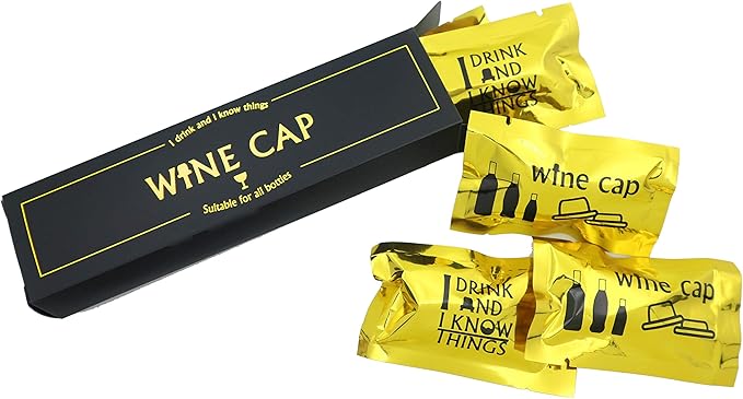 Wine Stopper - Wine Bottle Cap Reusable Wine and Beverage Bottle Stopper for Wine Lover - Novelty Wine Gift Set for Christmas Housewarming Adult Party (8 Pcs/Set)