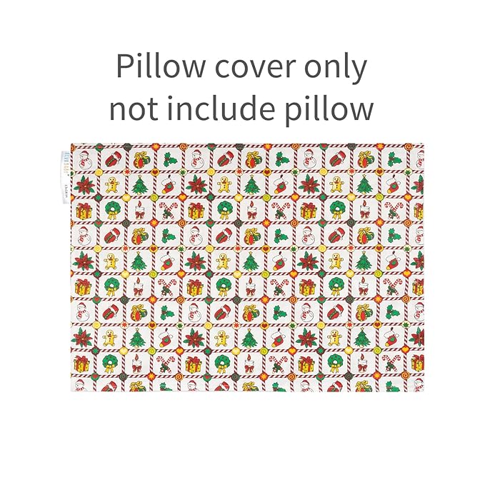 ALVABABY Toddler Pillowcases Fits 13 x 18,12x 16 Kids Pillow Cover Cotton Envelope Baby Christmas Pillowcases for Boy Girl Sleeping Travel Xmas 2TPW29A