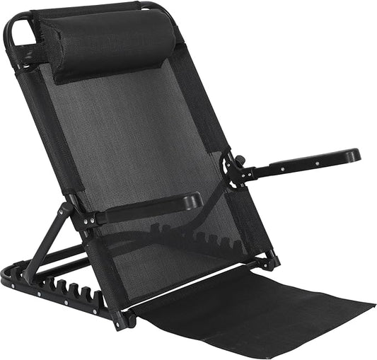 Adjustable Lifting Bed Backrest with Armrest Large Folding Back Rest for Bed Sitting up Multifunction Portable Bed Backrest Support with Pillow for Neck Head Lumbar Elderly Patient Read Eat