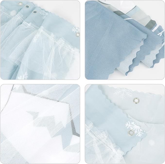 Hoce Bunk Bed Curtain Gauze Bunk Bed Curtains Drapes with Lace Privacy Dorm Bed Canopy for Bottom Twin