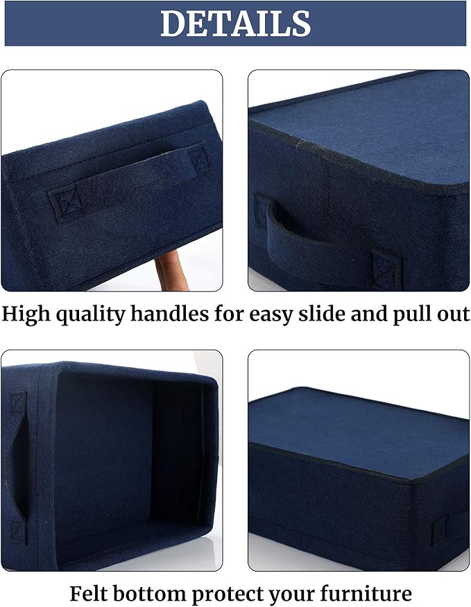 Small Storage Baskets Shelf Storage Baskets Navy Blue Fabric Storage Basket Bin Narrow Storage Basket for Towels Dog Cat Toys Clothes Hats Belts Dippers Baby Toys Storage Basket Little