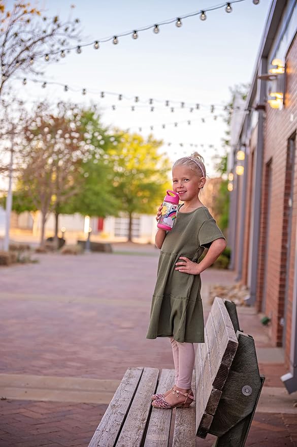 Stephen Joseph, Kids Sip and Snack Water Bottle, 12 oz Tritan BPA Free, Drink and Snack Water Bottle for Girls & Boys, Back to School Water Bottle, Zoo