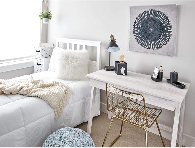 iDesign Arrow Fabric Storage Bin, Angled Medium Basket Container with Dual Side Handles for Closet, Bedroom, Toys, Nursery - Black and White