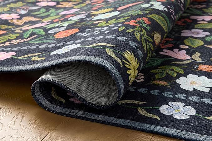 Loloi Rifle Paper Co. Canopy Collection CNP-04 Black 8'-6" x 11'-6" Area Rug