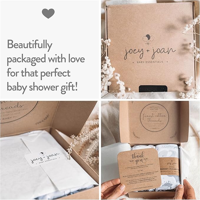 Bassinet Fitted Sheets Compatible with Dream on Me Traveler Portable Bassinet & Skylar, Seashell Bedside Sleeper – Snuggly Soft 100% Jersey Cotton – Cream + Brown – 2 Pack