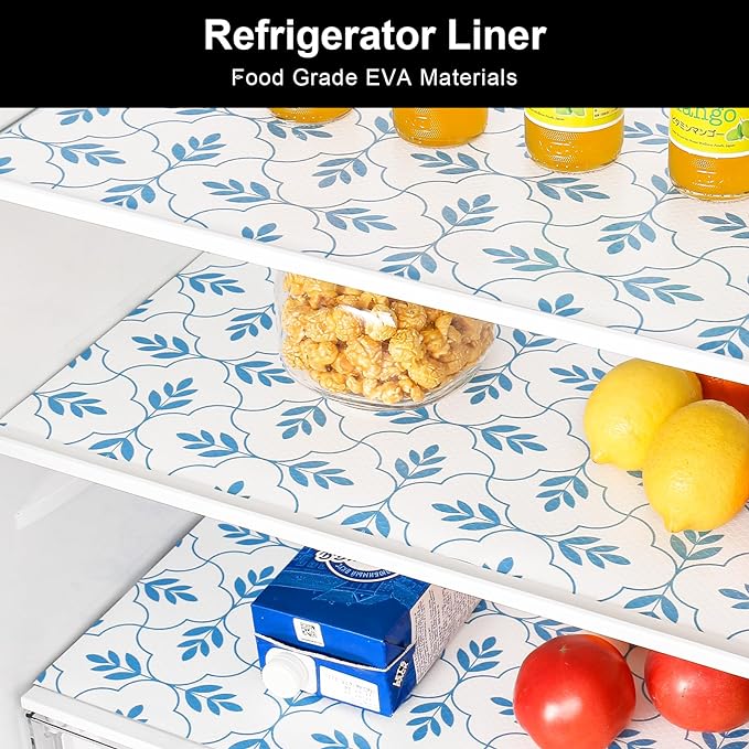 Cooyes Shelf Liner Drawer Liners, Shelf Liners for Kitchen Cabinets, Non Adhesive Cabinet Liner, EVA Waterproof Durable Non-Slip Refrigerator Liners for Kitchen, Drawer