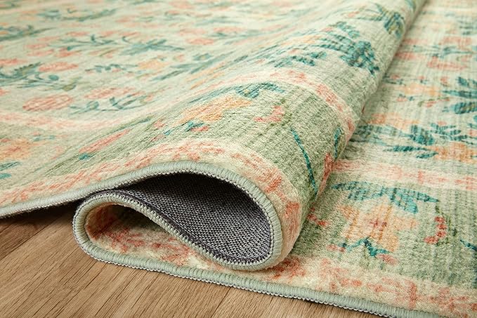Rifle Paper Co. x Loloi Eden Collection EDE-01 Mughal Rose Moss 2'-0" x 5'-0" Accent Rug