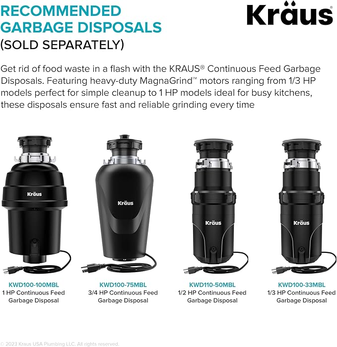 Kraus KWU110-30 Kore Kitchen Single Bowl, 30 Inch, 30"- Workstation Sink