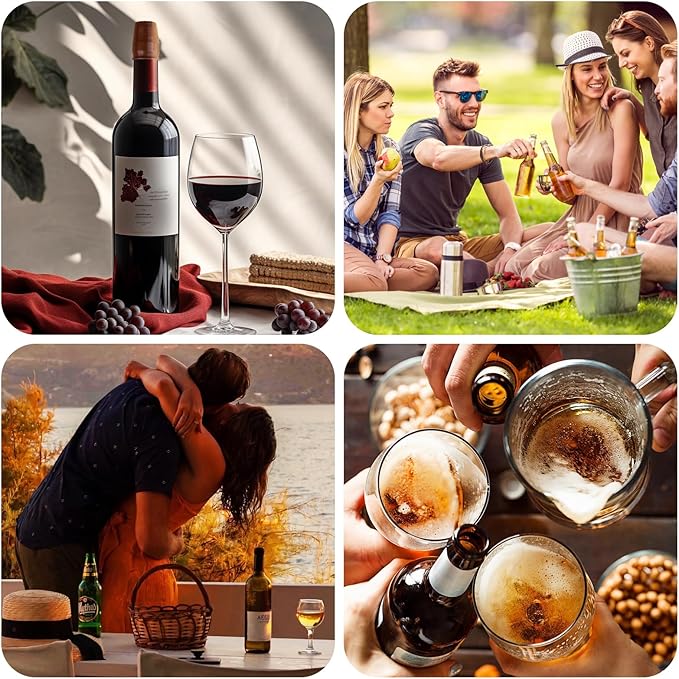 Reusable Wine Bottle Stopper, 8pcs Sparkling Wine Stoppers for Wine Bottles Silicone Wine Bottle Caps, Reusable and Unbreakable Sealer Covers for Keeping Wine Champagne Fresh