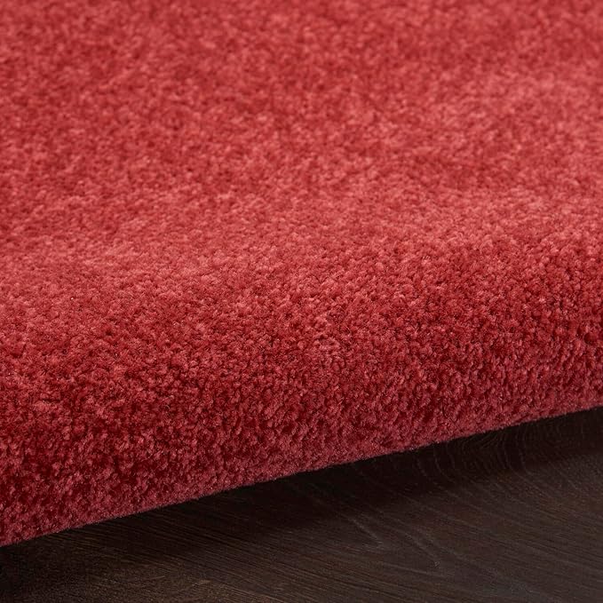 Nourison Essentials 120x168 Rectangle Contemporary Fabric Area Rug in Brick Red