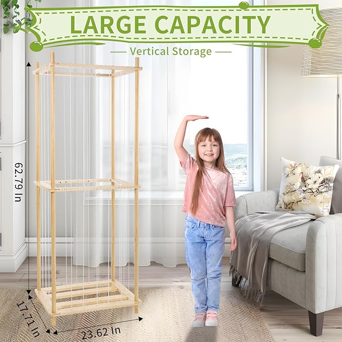 Stuffed Animal Zoo Storage Wood Extra Large Soft Toy Organizer Plush Holder Nursery Room Organizer Zoo Cage Storage, Kids Stuffed Animal Storage for Nursery Playroom Bedroom Kid Room