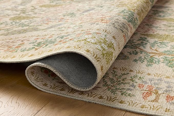 Loloi Rifle Paper Co. Canopy Collection CNP-05 Ivory 3'-9" x 3'-9" Round Accent Rug