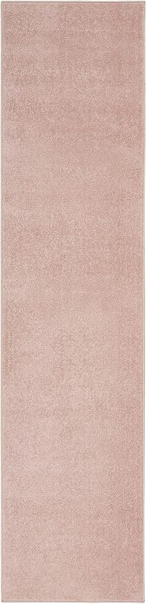 Nourison Essentials Solid Indoor/Outdoor Pink 2'2" x 14 Area Rug, Easy Cleaning, Non Shedding, Bed Room, Living Room, Dining Room, Deck, Patio, Backyard (2x14)