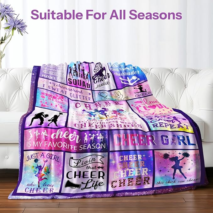 Cheerleader Gifts Blanket, Cheerleading Gifts for Girls, Cheer Coach Gift, Cheer Gifts for Cheerleaders, Cheer Blankets for Girls, Cheerleading Gift Ideas 50"x60"
